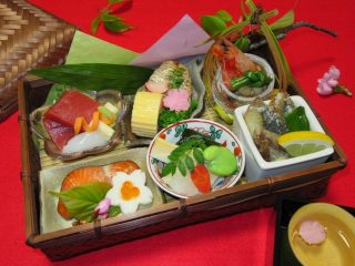 花見弁当,春の献立,竹籠膳