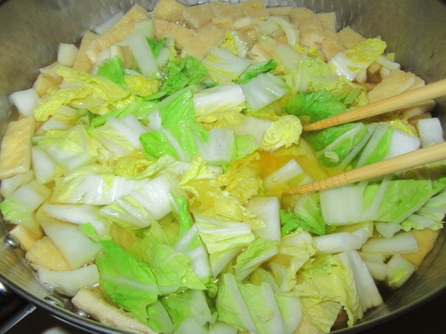 白菜と油揚げのうま煮の作り方手順